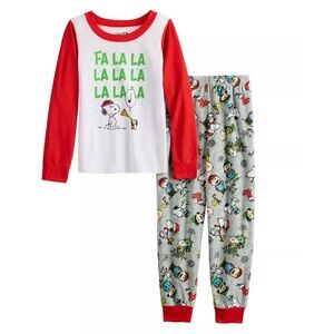 Children's Peanuts "Fa La La" Christmas Pajama Set, Family Matching Pajamas Sz 6